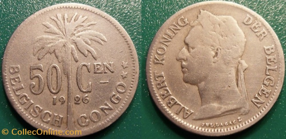 50 Centimes 1926 (Belgisch Congo) monnaie monde 50 centimes 1926 belgisch congo