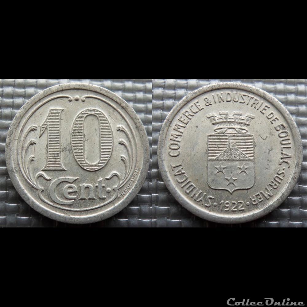 p- MN Soulac sur Mer 10 C. 1922 Al Elie:10.2 monnaie jeton mereaux p mn soulac sur mer 10 c 1922 al elie 10 2