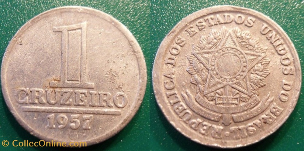 1 Cruzeiro 1957 monnaie monde bresil 1 cruzeiro 1957