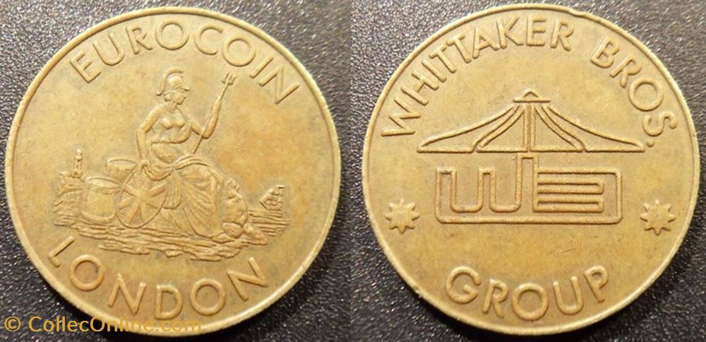 e- J etr Grande Bretagne Eurocoin London Whittaker Bros Group monnaies paranumismatique jetons poids e j etr grande bretagne eurocoin london whittaker bros group