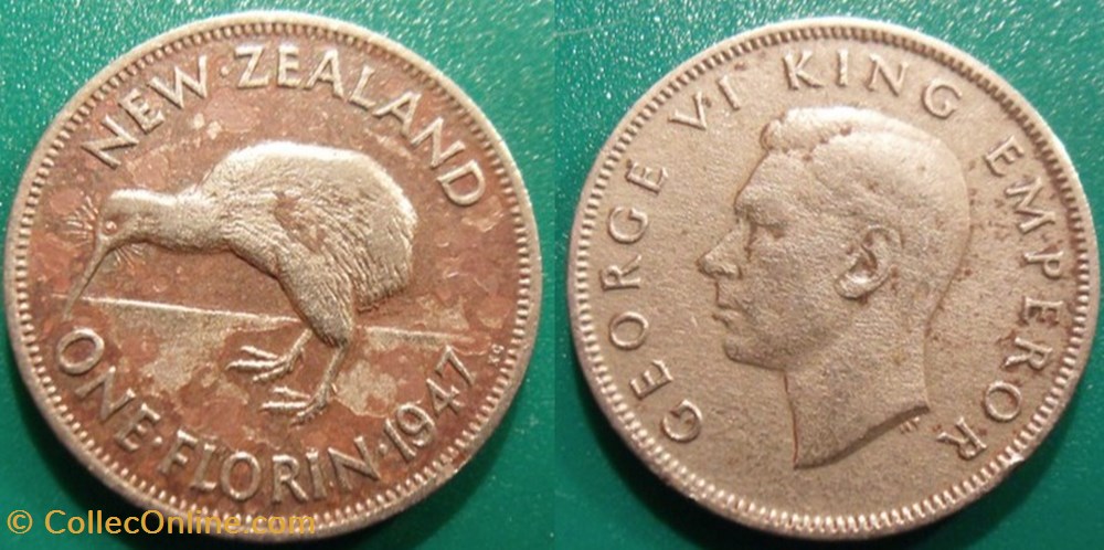 monnaies monde nouvelle zelande 1 florin 1947
