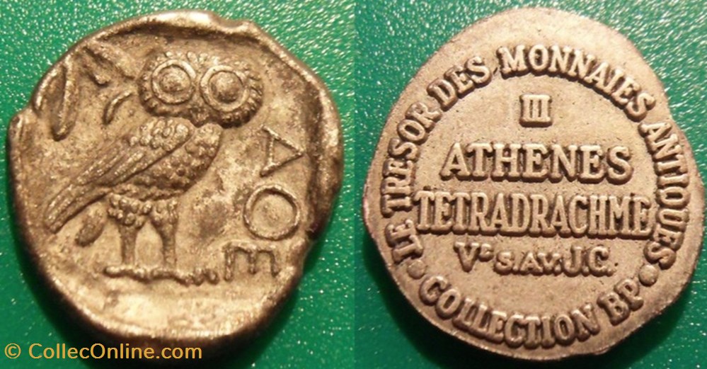 s- jeton BP Le trésor des monnaies antiques n°3 Athènes Tétradrachme paranumismatique jetons poids s jeton bp le tresor des monnaies antiques n 3 athenes tetradrachme