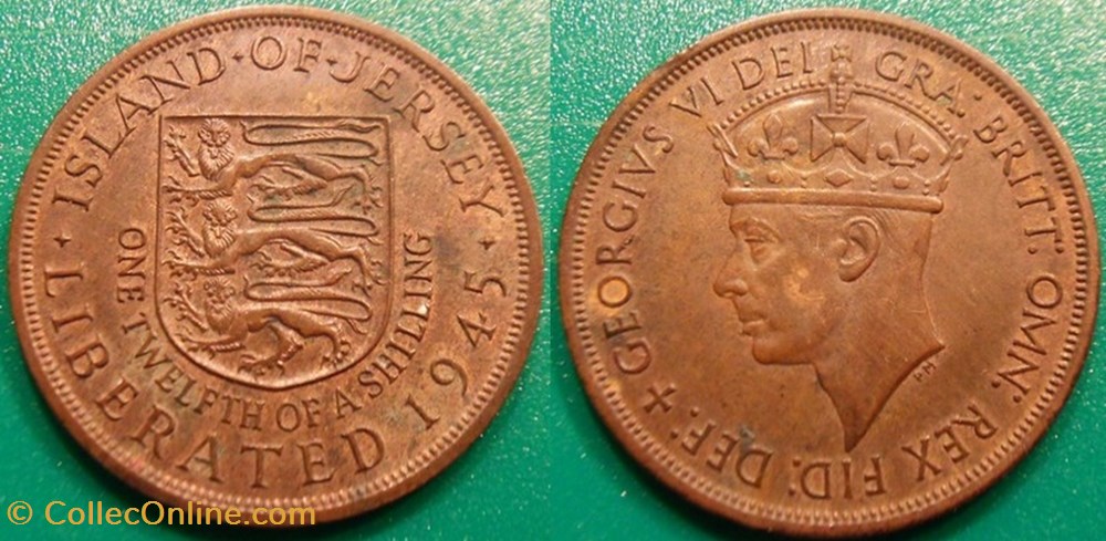 1/12 Shilling 1945 monnaie monde jersey 1 12 shilling 1945