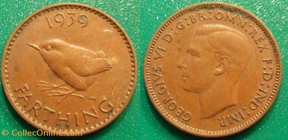 1 Farthing 1939 monnaie monde royaume uni 1 farthing 1939