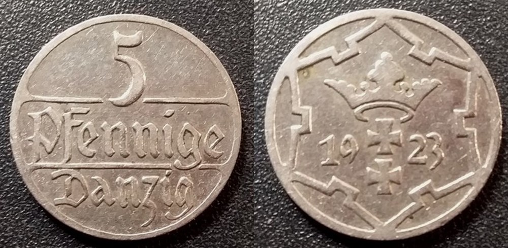 Danzig-Ville libre 5 Pfennige 1923 monnaies monde danzig ville libre 5 pfennige 1923