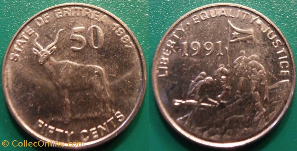 50 cents 1997 monnaie monde erythree 50 cents 1997