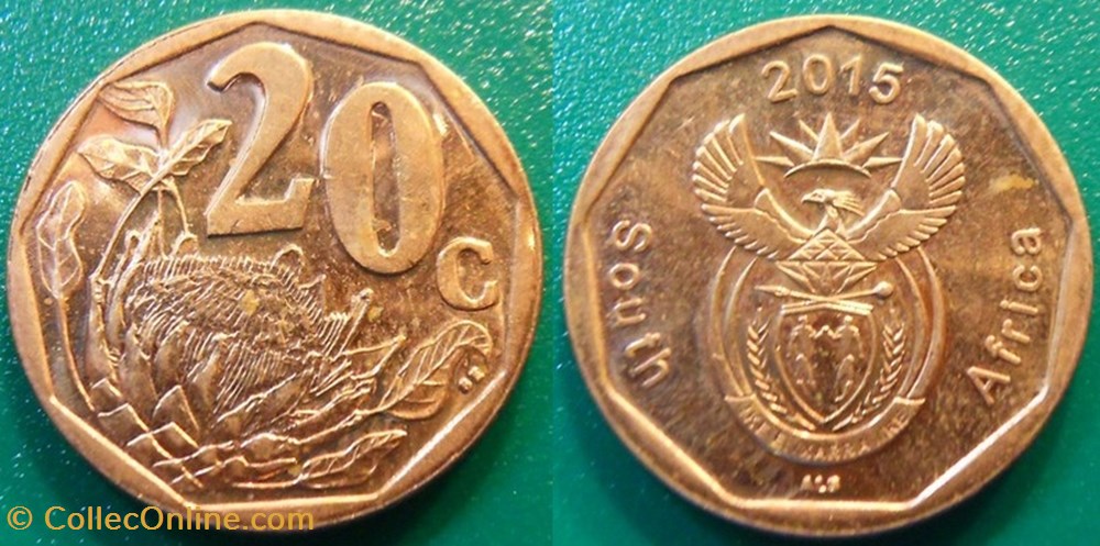 monnaie monde afrique du sud 20 cents 2015
