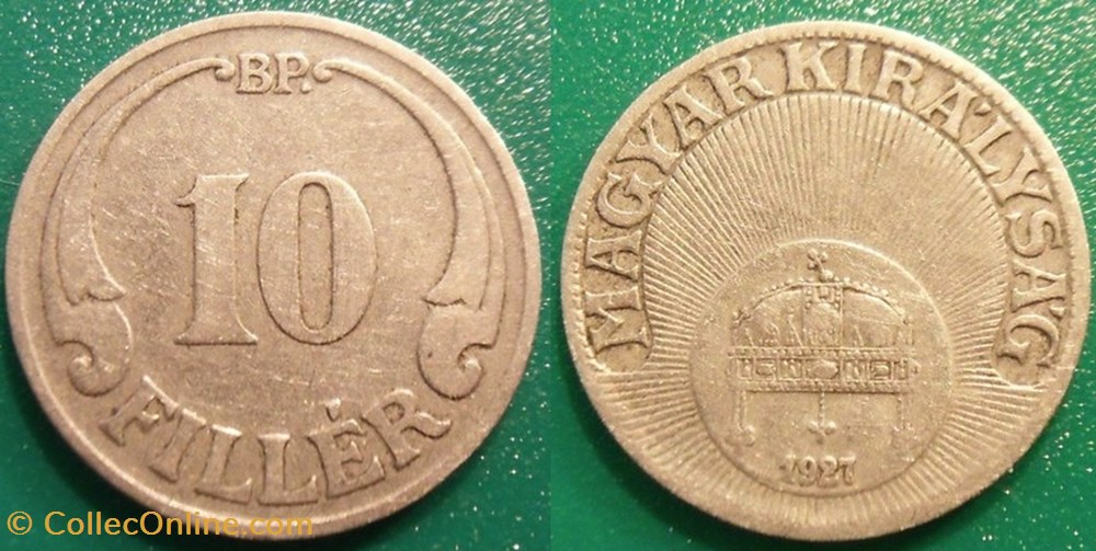 10 Fillér 1927 monnaie monde hongrie 10 filler 1927