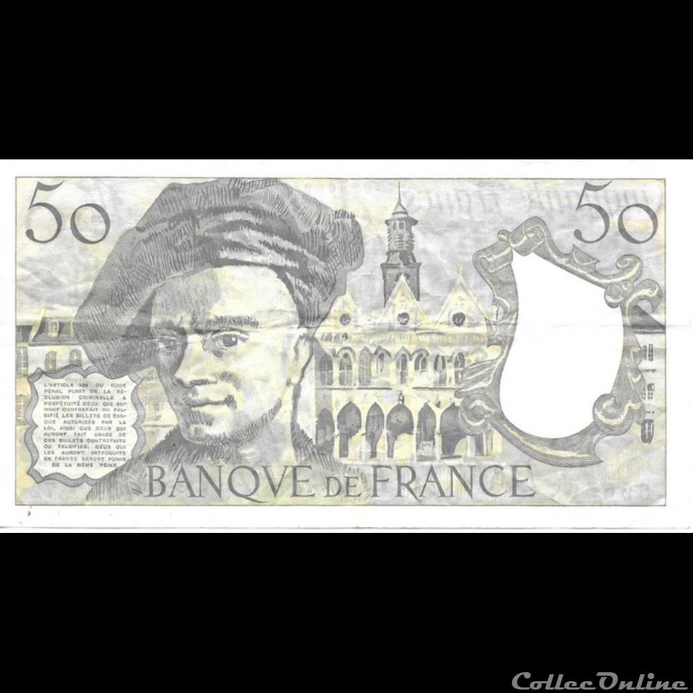 50 Francs Quentin de la Tour billet france banque xxe 50 francs quentin de la tour