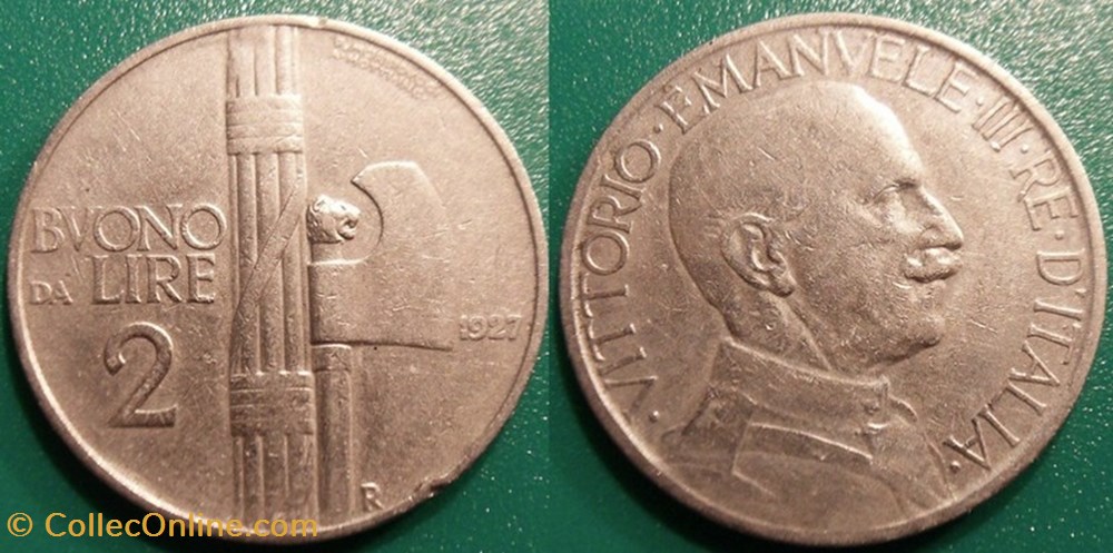 2 Lires 1927 monnaie monde italie 2 lires 1927