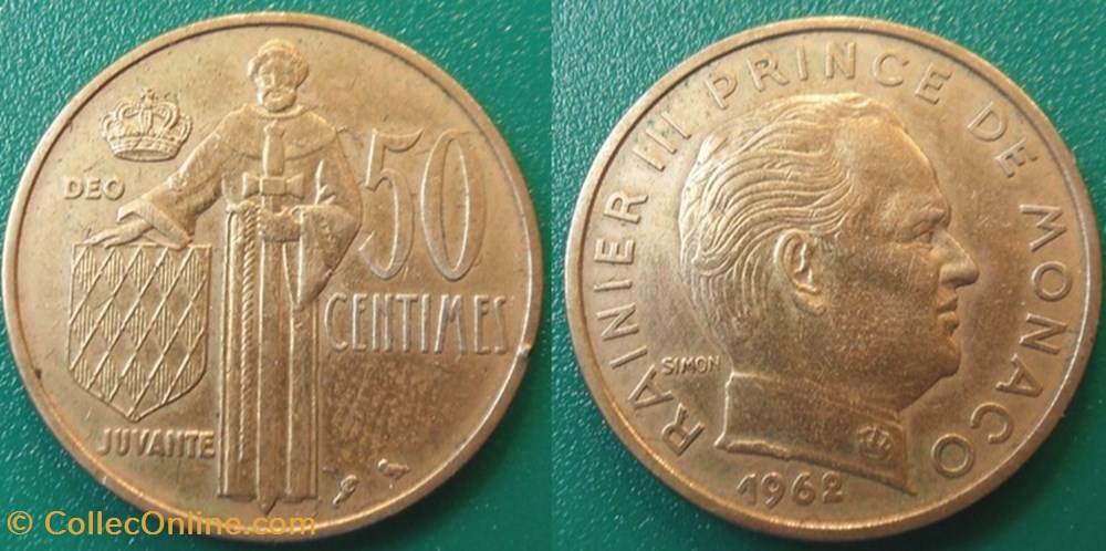 50 Centimes 1962 Rainier III monnaie monde monaco 50 centimes 1962 rainier iii