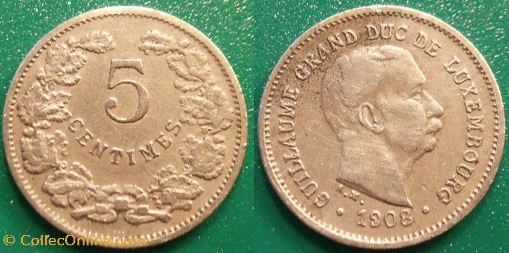 Luxembourg 5 centimes 1908 monnaie monde luxembourg 5 centimes 1908