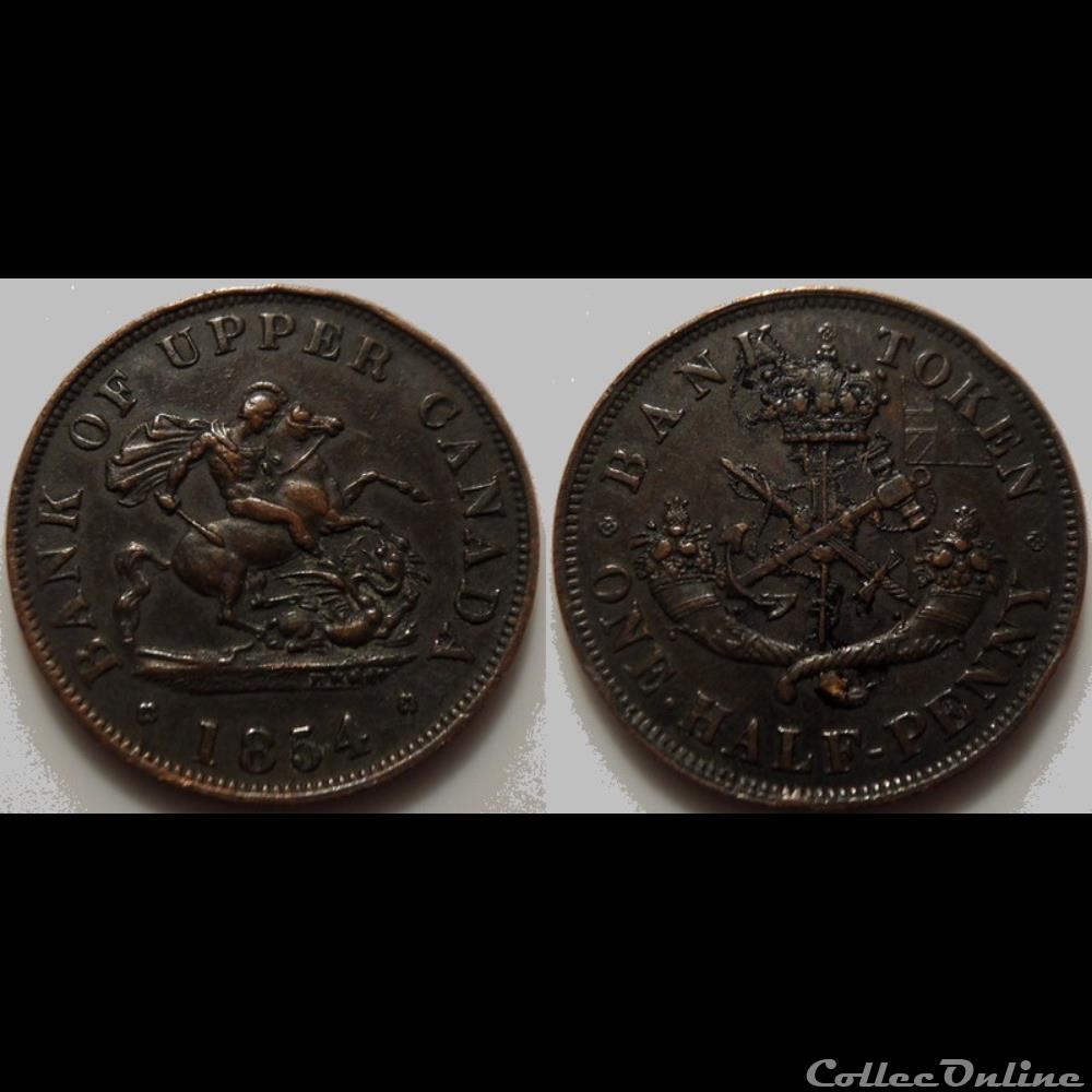 monnaie monde romaine canada upper canada 1 2 penny 1854