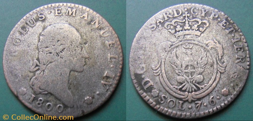 Italie Savoie-Duché de Savoie -Charles Emanuel Soldi 7.6 monnaie monde italie savoie duche de savoie charles emanuel soldi 7 6
