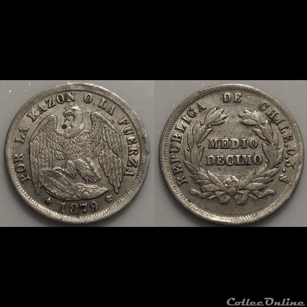 monnaie antique romaine chili 1 2decime 1879