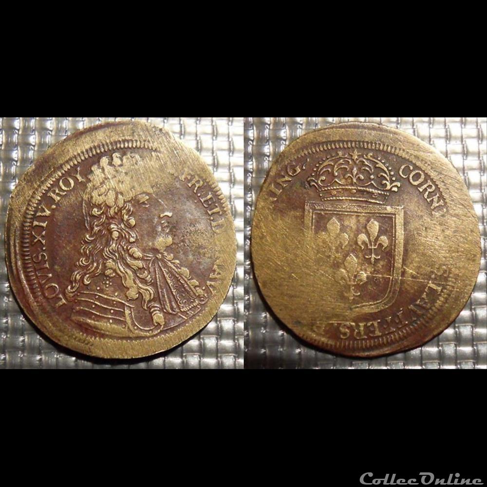 m- Jeton Roy Louis XIV monnaie mereaux m jeton roy louis xiv