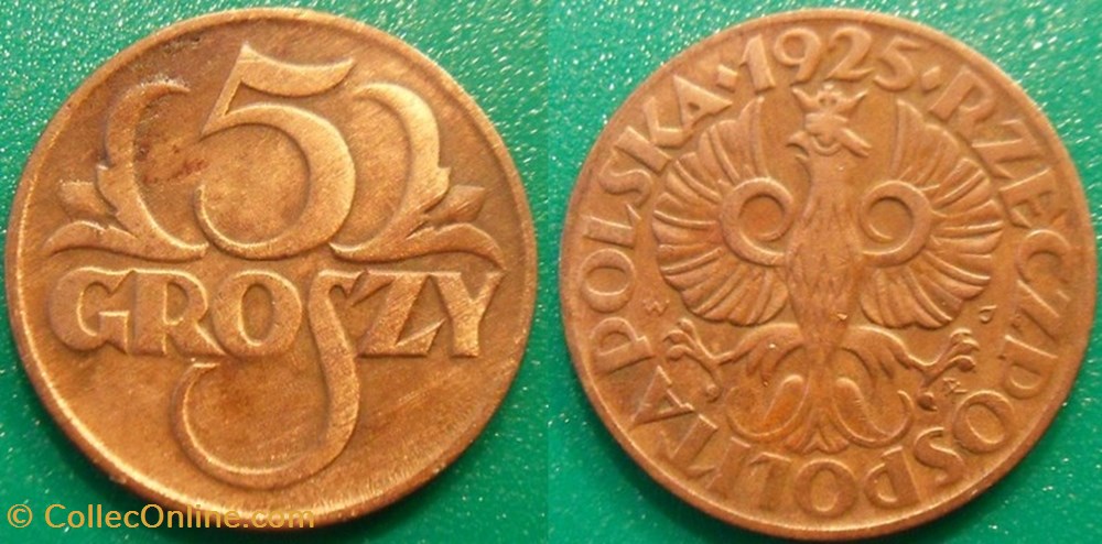 5 Groszy 1925 monnaie monde pologne 5 groszy 1925