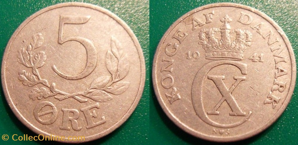 5 Ore 1941 monnaie monde danemark 5 ore 1941