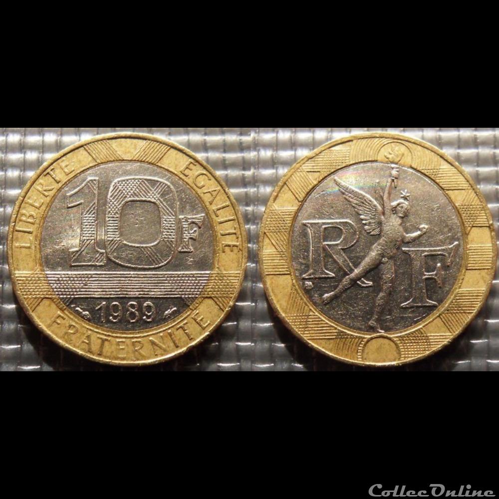 Lq 10 francs Génie de la Bastille 1989 23mm 6.5g monnaie france moderne lq 10 francs genie de la bastille 1989 23mm 6 5g
