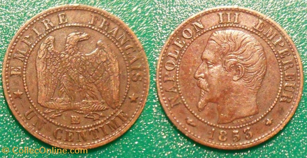 N-Napoleon III Empereur Un centime non lauré 1853 BB Strasbourg monnaies france modernes n napoleon iii empereur un centime non laure 1853 bb strasbourg