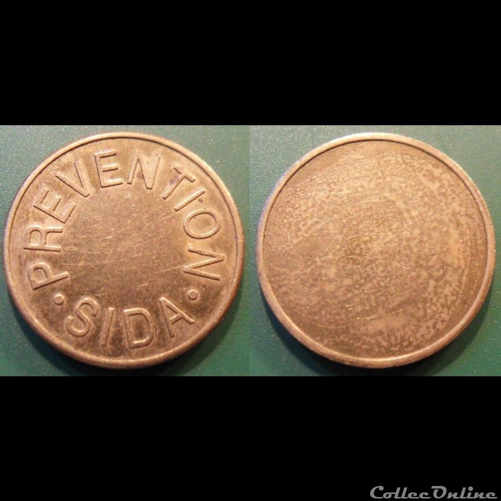 b- Jeton Prévention Sida monnaie mereaux b jeton prevention sida