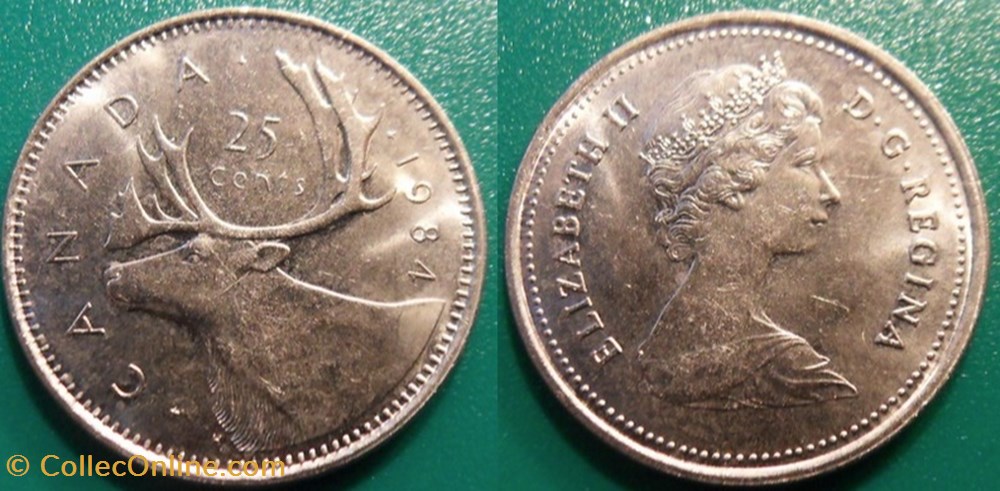 monnaie monde canadum 25 cents 1984