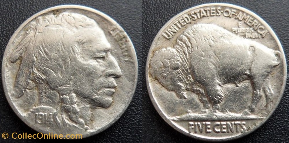 monnaies monde etats unis usa 5 cents 1914