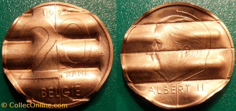 20 Frank 1996 Belgie Destruction monnaie monde belgique 20 frank 1996 belgie destruction