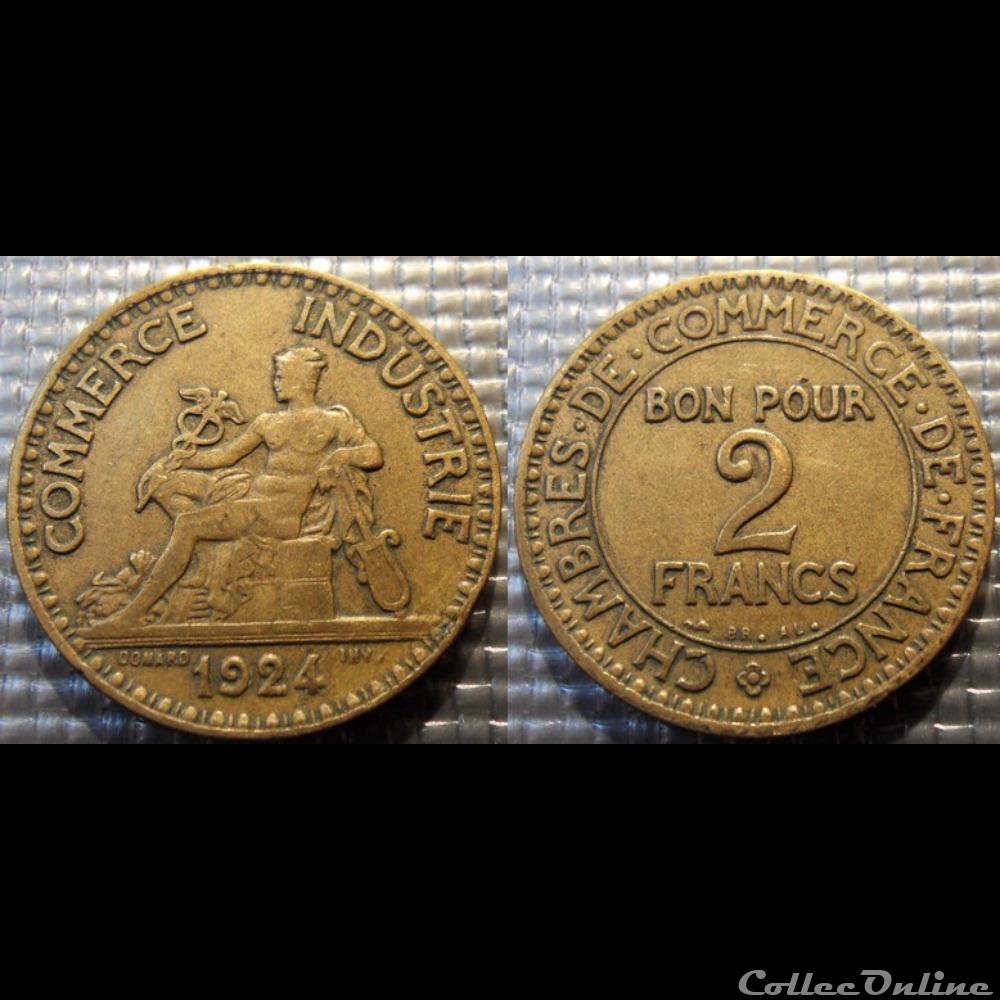 Jb 2 francs Domard 1924 27mm 8g monnaie france moderne jb 2 francs domard 1924 27mm 8g