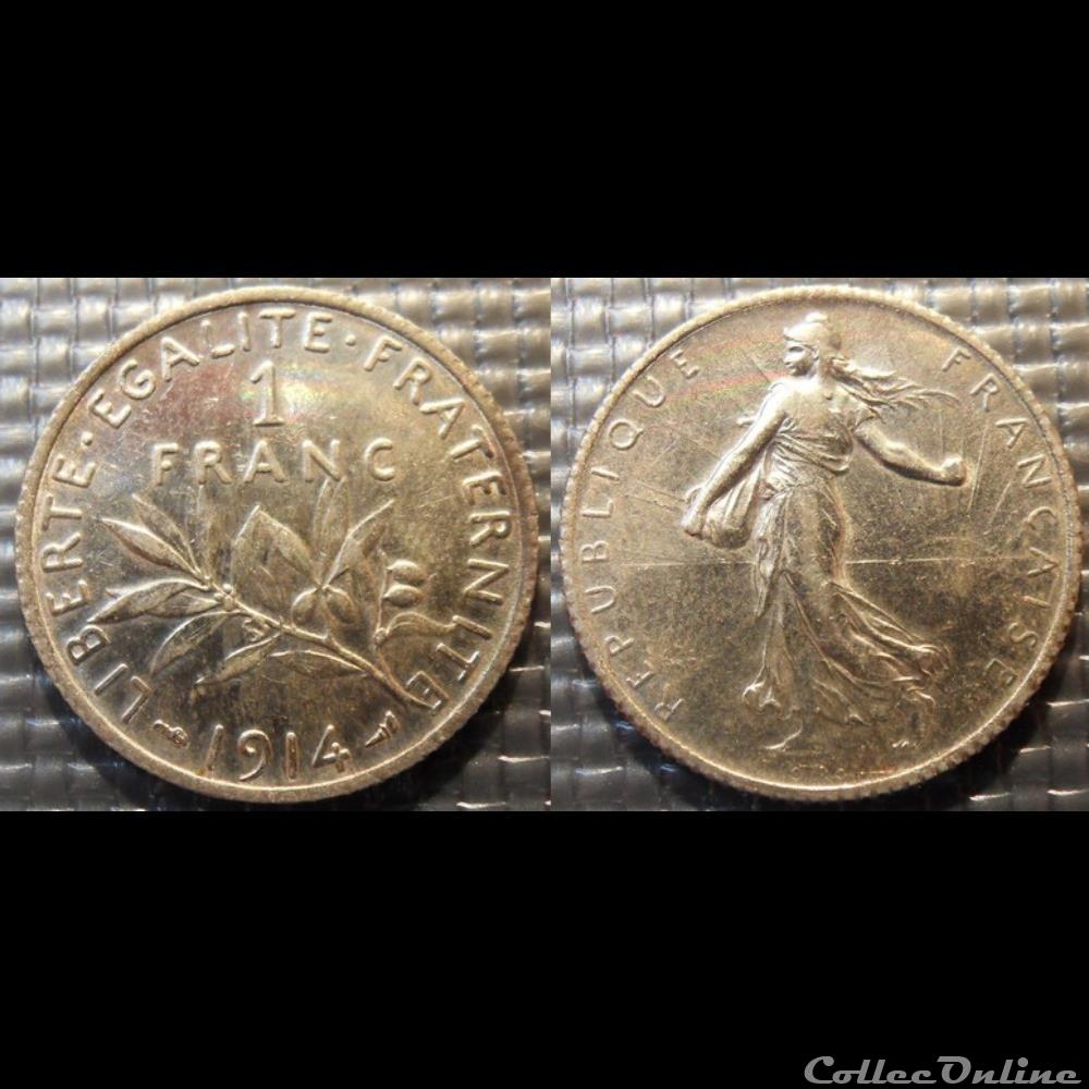 Ha 1 franc Semeuse 1914 23mm 5g monnaie france moderne ha 1 franc semeuse 1914 23mm 5g