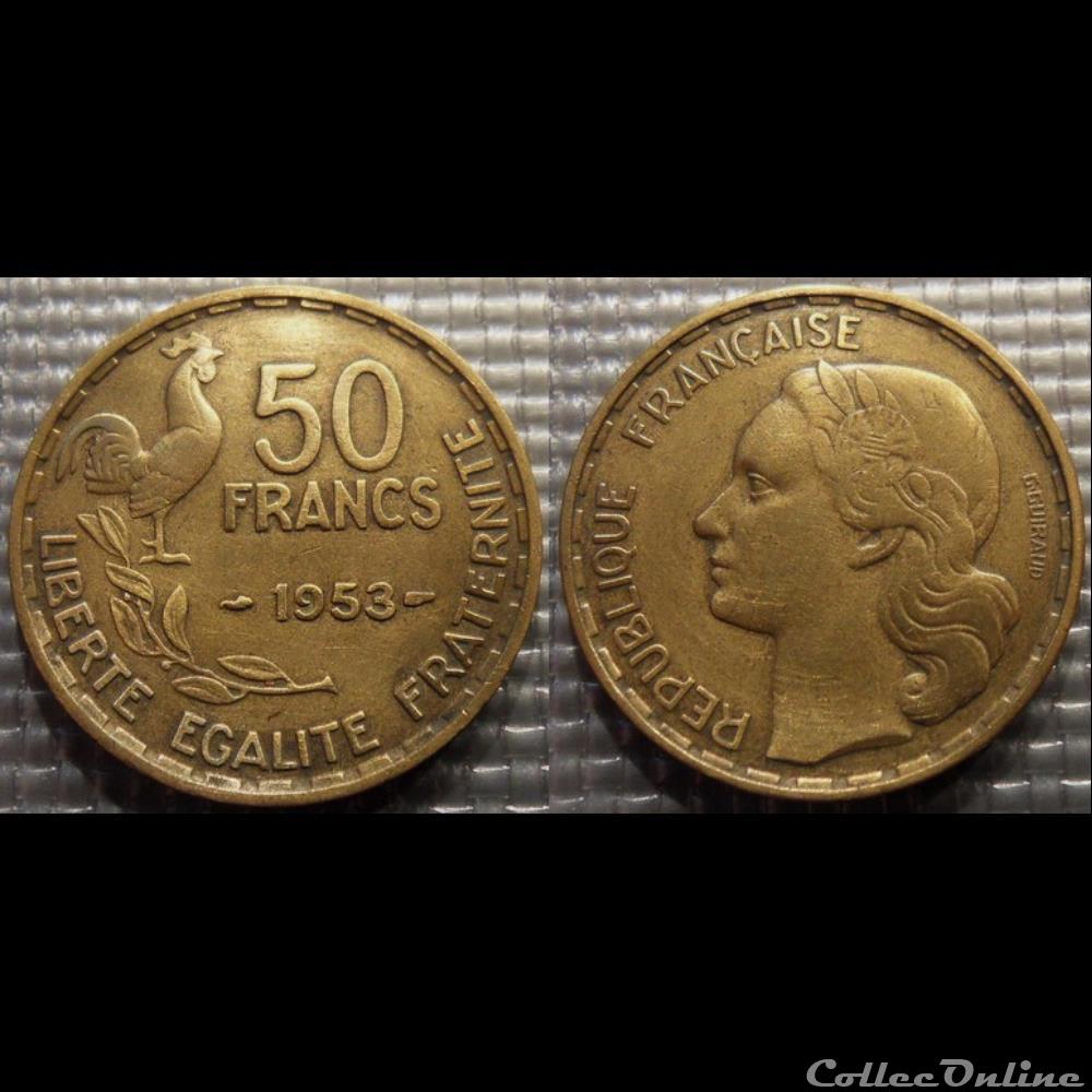 monnaie france moderne na 50 francs guiraud 1953 27mm 8g