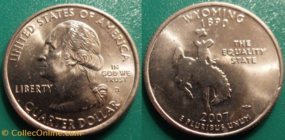 1/4 dollar 2007 D Wyoming monnaie monde etat uni 1 4 dollar 2007 d wyoming