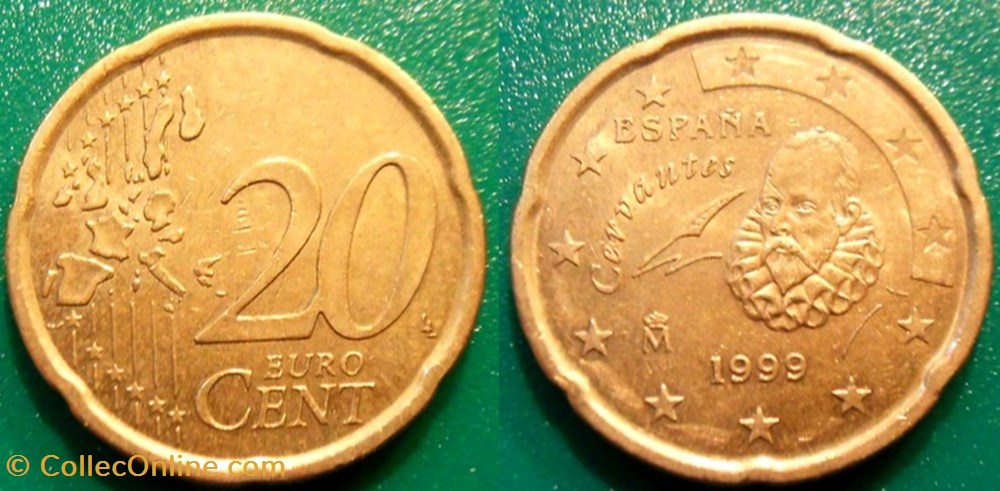 20 Centimes Euros 1999 Fautée!! monnaie monde espagne 20 centimes euros 1999 fautee