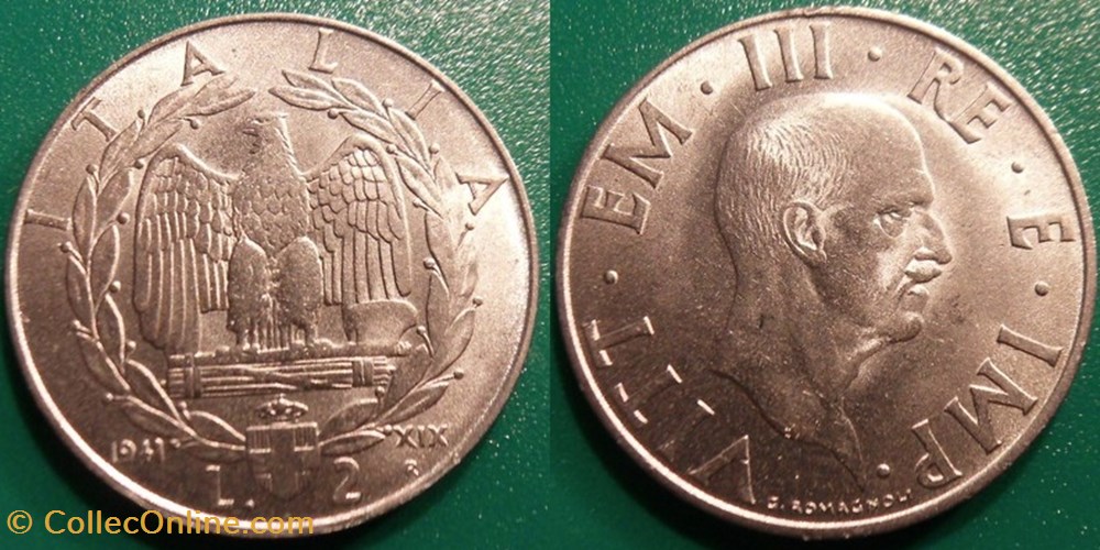 2 Lires 1941 magnétique monnaie monde italie 2 lires 1941 magnetique