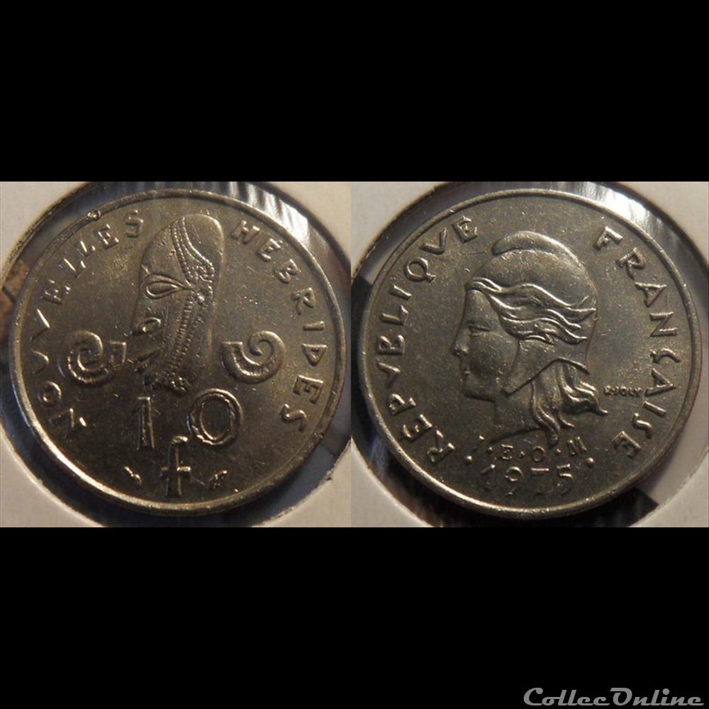 Nouvelles Hébrides 10 Francs I•E•O•M 1975 dauphin monnaie france colony nouvelles hebrides 10 francs i e o m 1975 dauphin