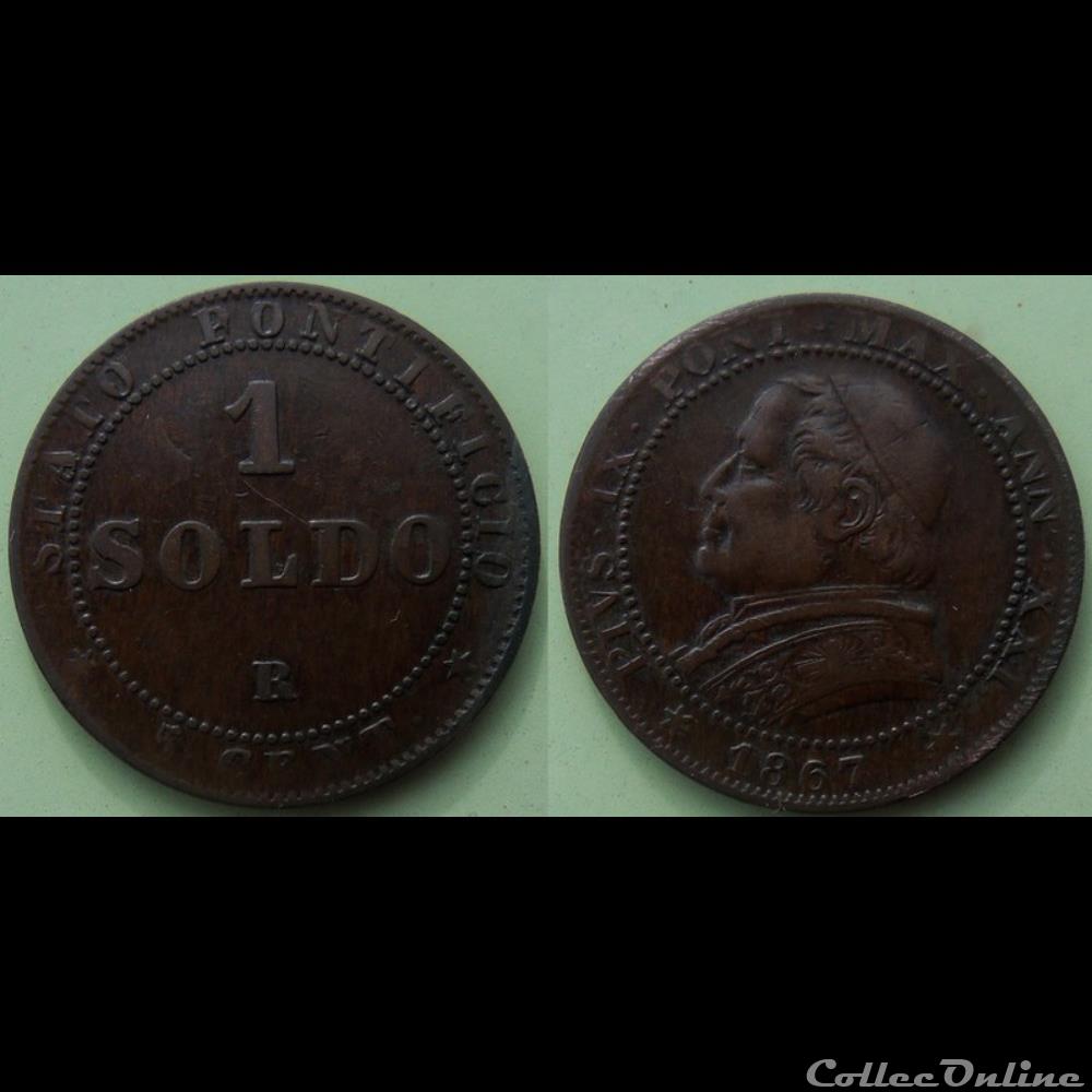 Vatican 1 Soldo 1867 monnaie monde vatican 1 soldo 1867
