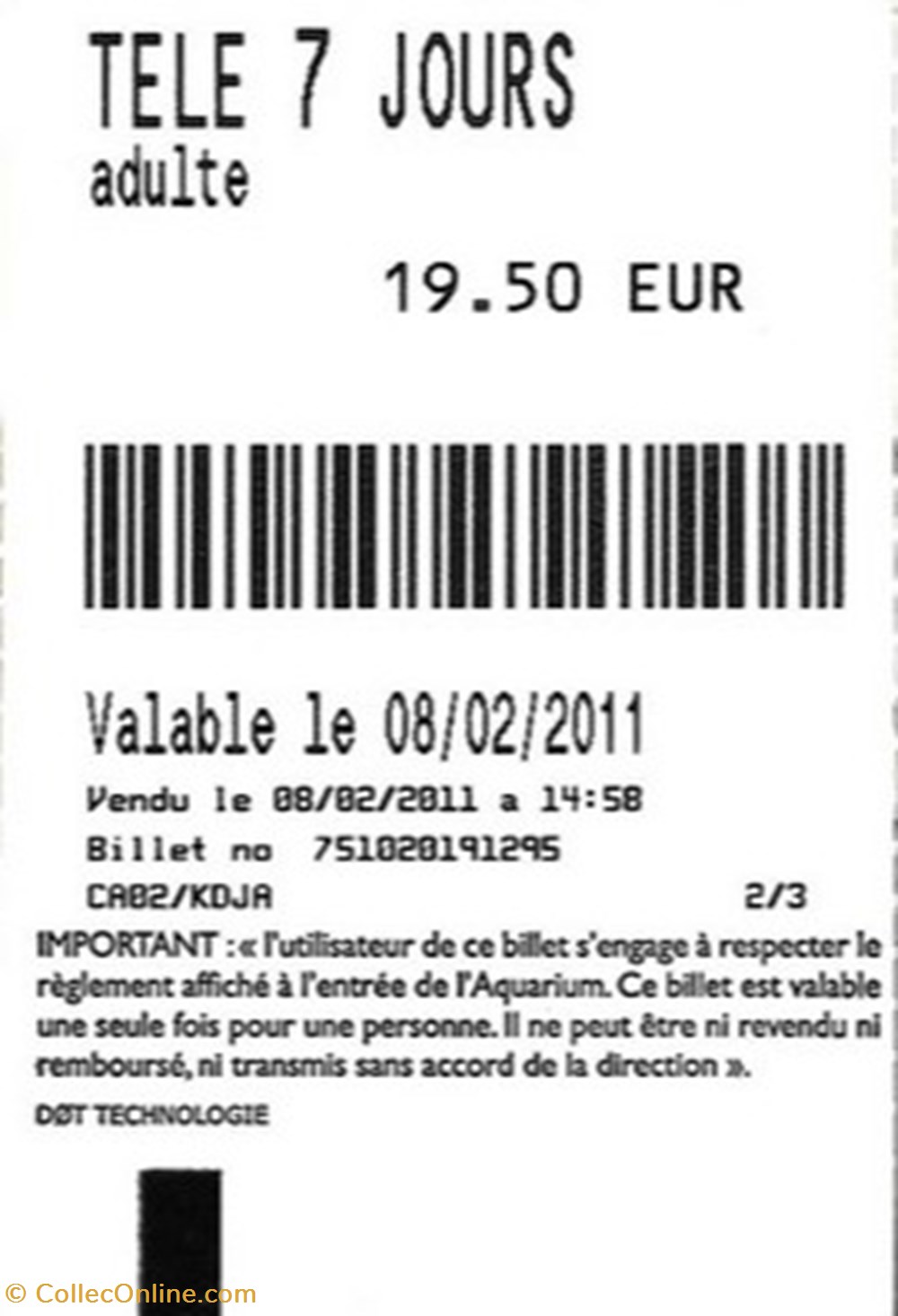 Paris - Aquarium documents anciens tickets d entree paris aquarium