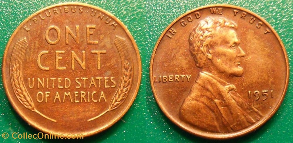 monnaie monde etat uni 1 cent 1951