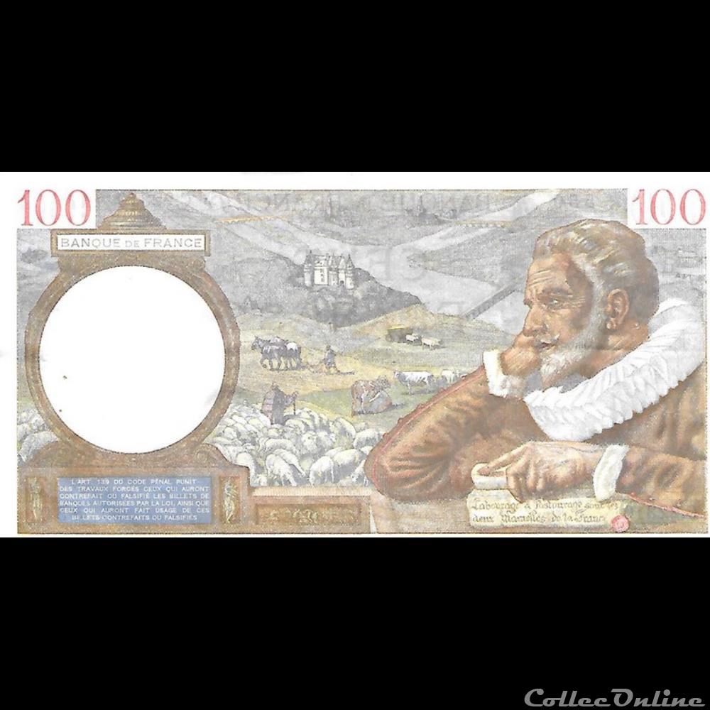 100 Francs sully billet france banque de xxe 100 francs sully