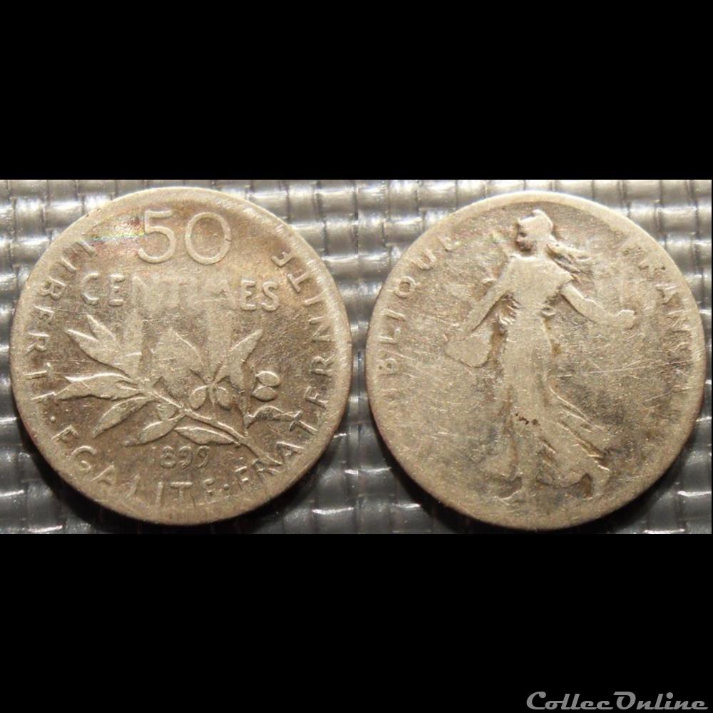 Ga 50 centimes Semeuse 1899 18mm 2.5g monnaie france moderne ga 50 centimes semeuse 1899 18mm 2 5g