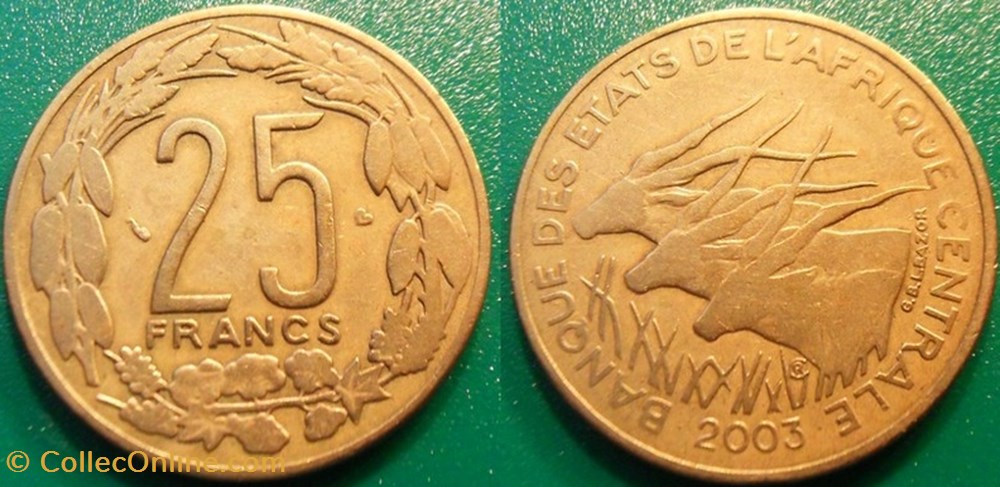 25 Francs 2003 monnaie monde afrique centrale 25 francs 2003