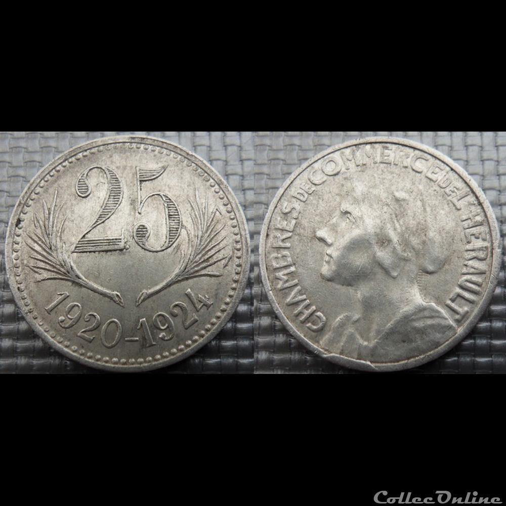 p- MN Hérault 25 C. 1920-1924 Al Elie:15.6b monnaies paranumismatique jetons poids p mn herault 25 c 1920 1924 al elie 15 6b