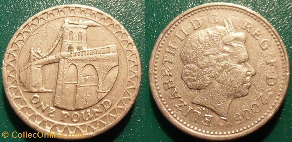 monnaie monde royaume uni 1 pound 2005 pont suspendu de menai au pays de galles
