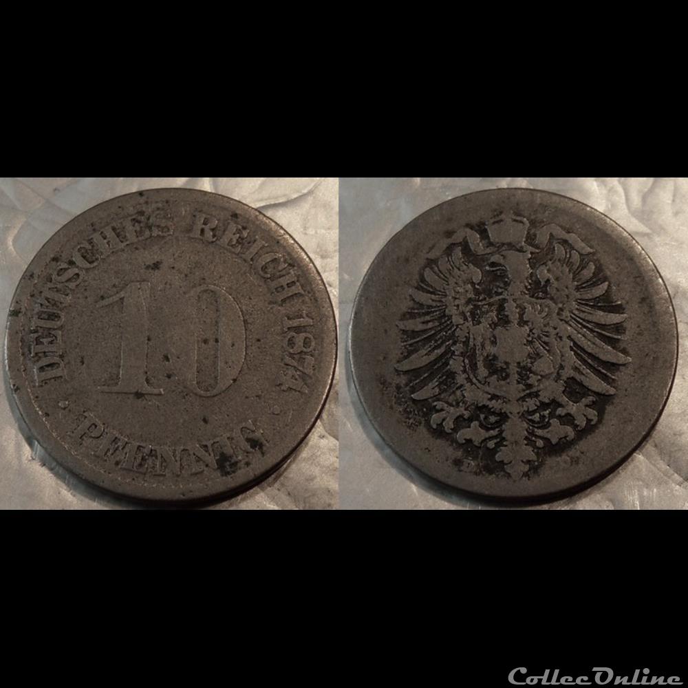 Allemagne 10 Pfennig 1874 monnaie monde allemagne 10 pfennig 1874