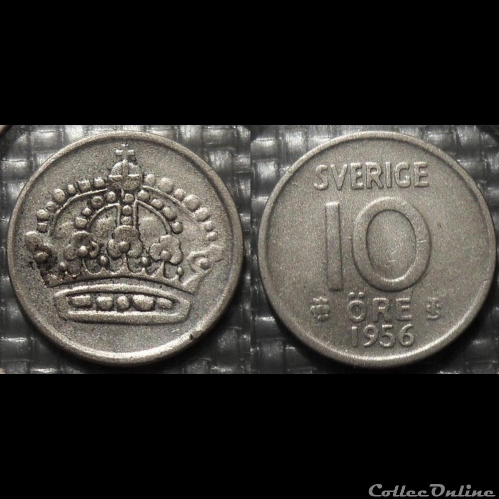 Suède 10 Ore 1956 TS monnaie jeton mereaux france suede 10 ore 1956 ts