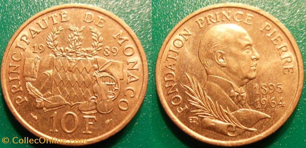 10 Francs 1989 Fondation Prince Pierre monnaie monde monaco 10 francs 1989 fondation prince pierre