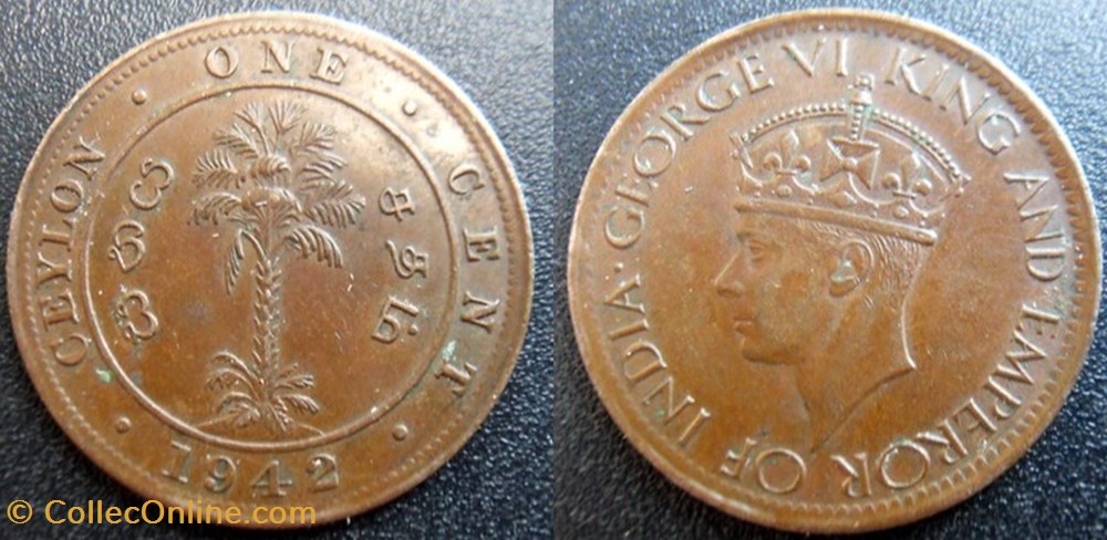 monnaies monde sri lanka 1 cent 1942