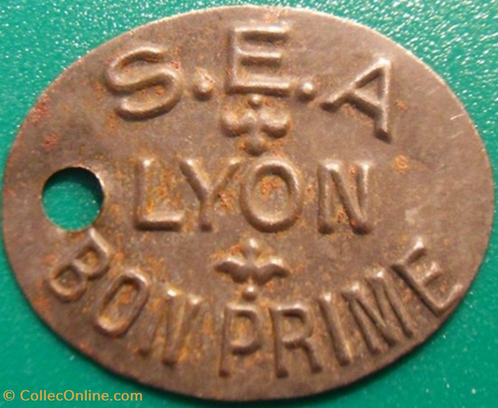 l- Jeton Prime S.E.A LYON BON PRIME monnaie mereaux l jeton prime s e a lyon bon prime