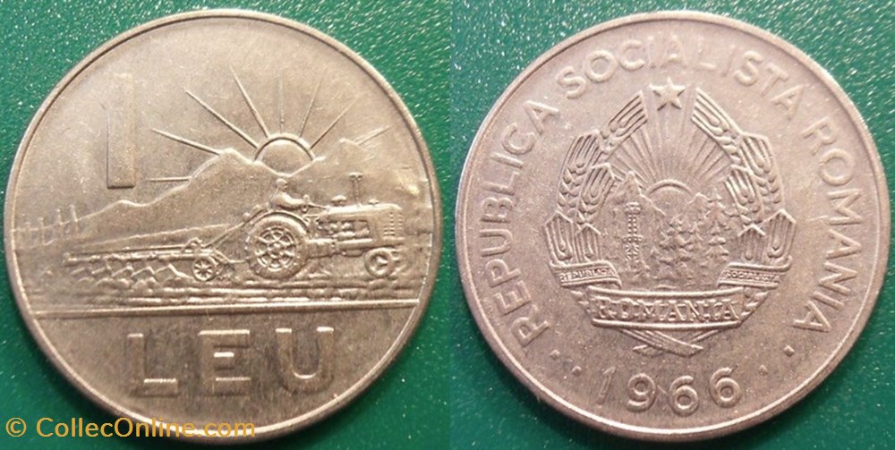 1 Leu 1966 monnaie monde roumanie 1 leu 1966