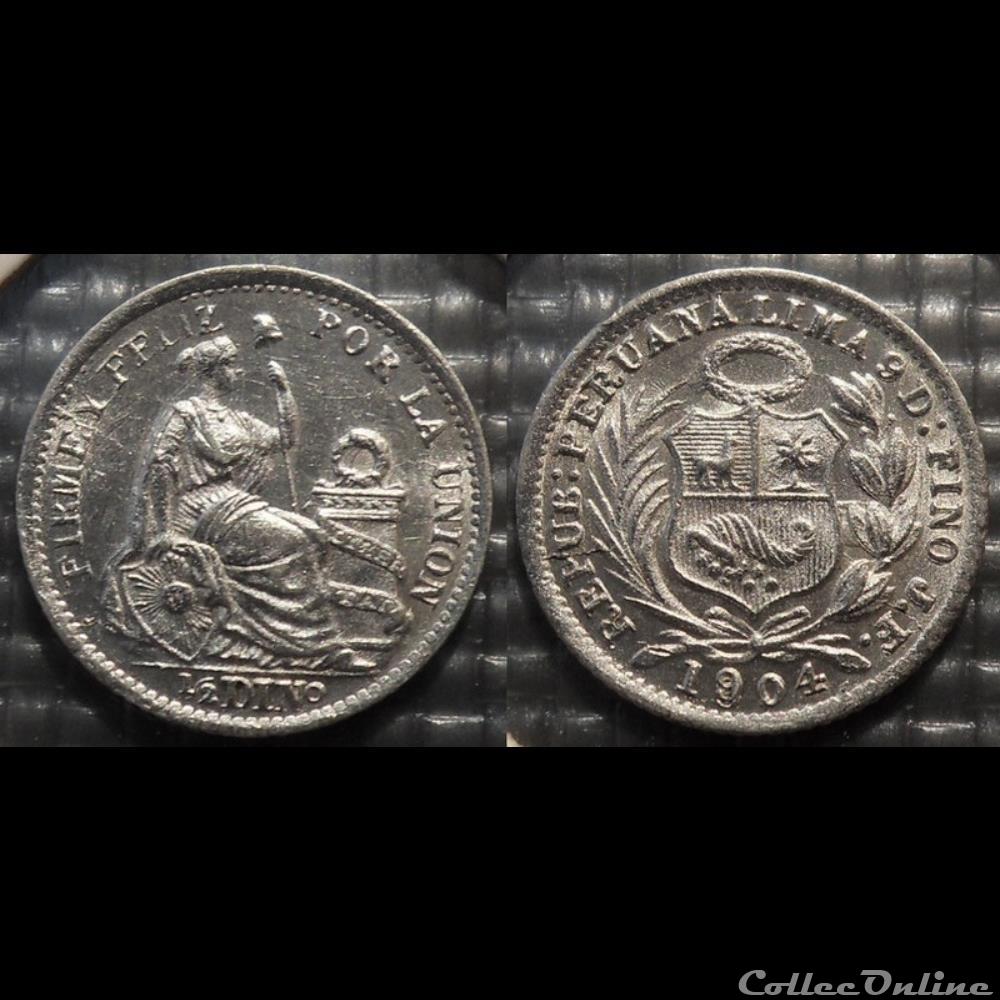 monnaie antique romaine perou 1 2 dinero 1904